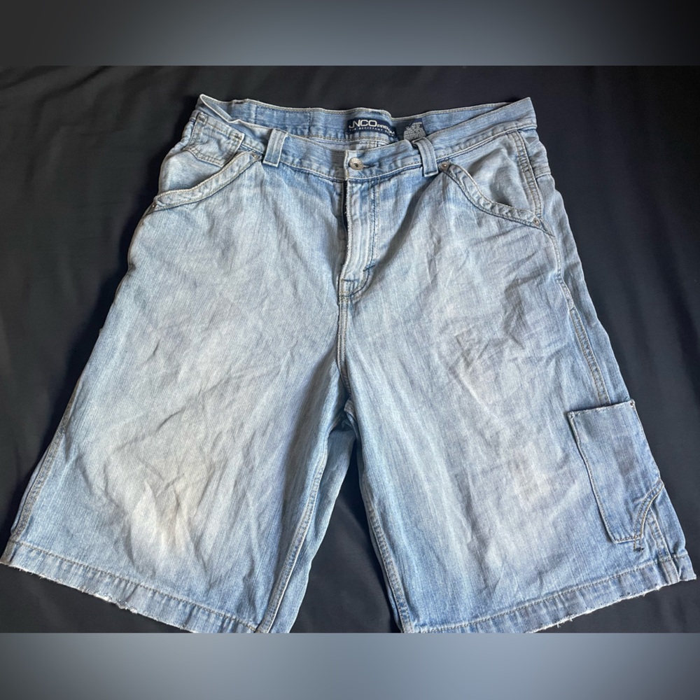 JNCO  Jean Shorts 38” Embroidered Zip Fly Vintage 90s Baggy